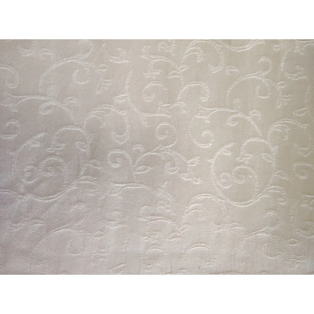 Lenox Table Cloth Butter Yellow Elegant Floral Swirls Rope Trim Home 60 x 80
